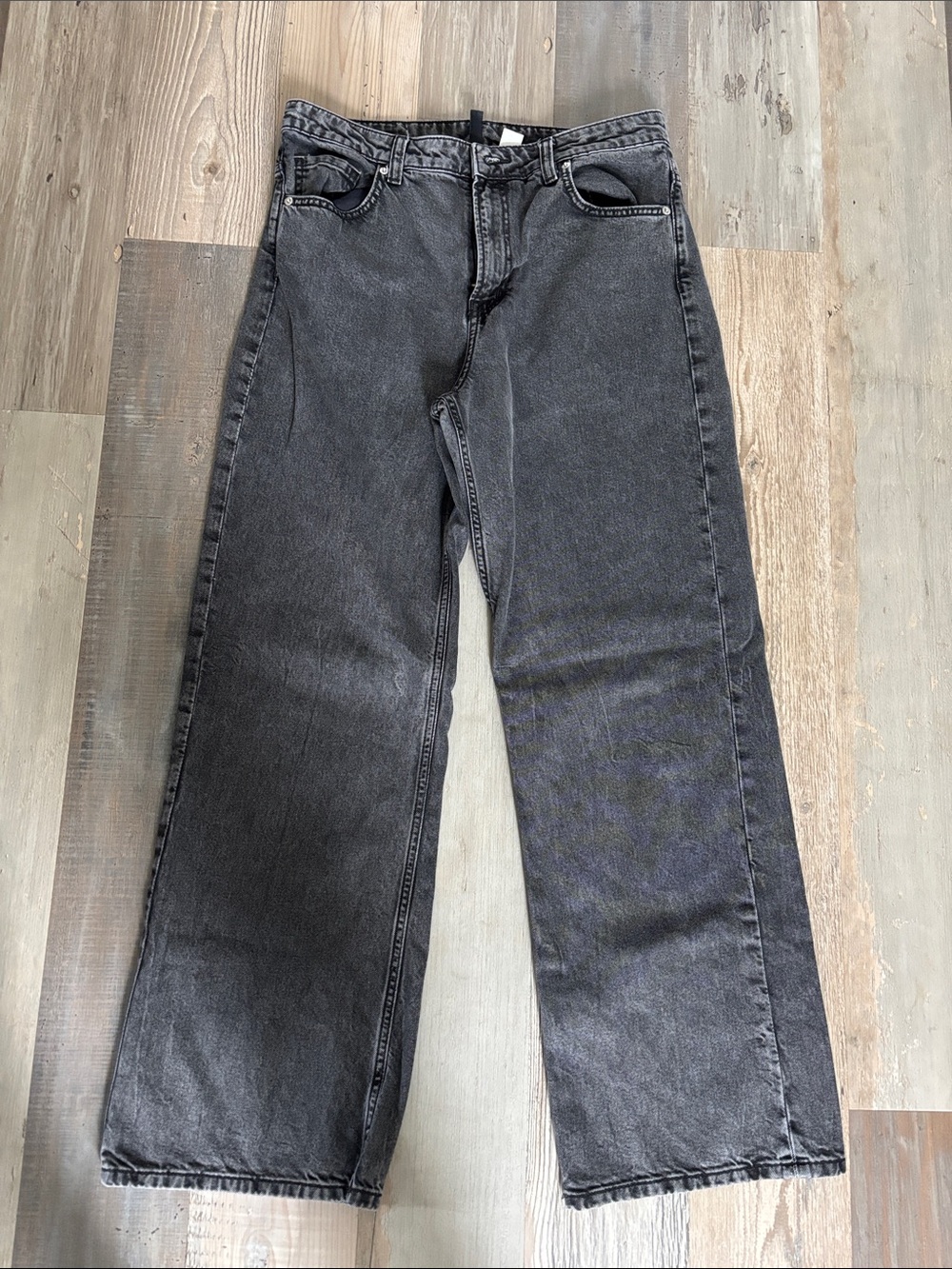 H&M Women's Charcoal Wide-Leg Jeans